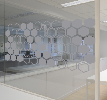 Autocolante para janelas do hexágono geométrico mate - TenStickers