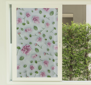 Autocolante para janelas flores rosa - TenStickers