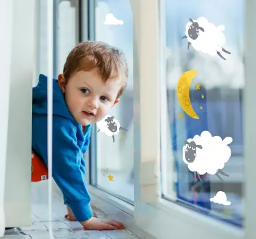 Autocolante para janelas lua e estrelas - TenStickers