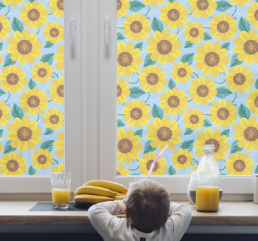 Autocolante para janelas padrões girassóis - TenStickers
