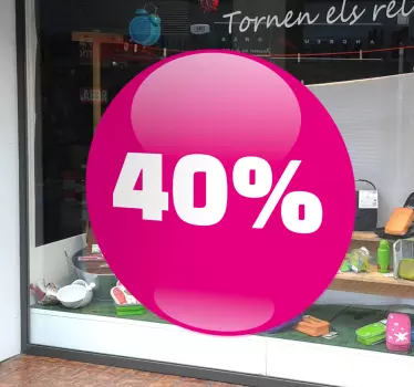 Autocolante para montras círculo rosa promoção - TenStickers