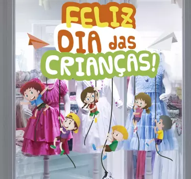 Vinil decorativo para montras Feliz Dia das Crianças - TenStickers