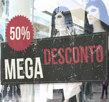 Autocolante para montras mega descontos - TenStickers