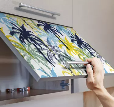 autocolante para móveis de palmas abstratas (ambos os tamanhos) - TenStickers