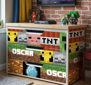 Autocolante para móveis padrão geométrico de jogo - TenStickers