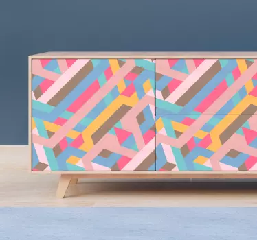 Película decorativo para móveis padrão retro abstrato - TenStickers