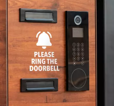 Autocolante para porta Por favor, toque à campainha - TenStickers