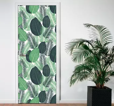 Autocolante para porta tropical - TenStickers