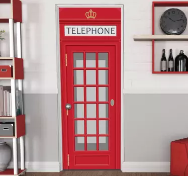 Autocolante para portas Cabine telefónica Londres - TenStickers