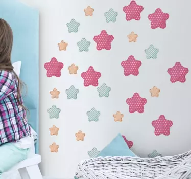 Autocolantes pequenos decorativos padrão com estrelinhas - TenStickers