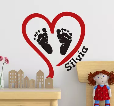 Autocolante decorativo para bebé Pés com Nome - TenStickers