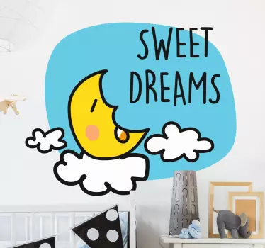 Autocolante para quarto infantil Lua adormecida - TenStickers