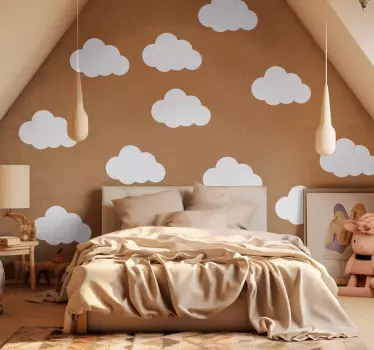Adesivo para decoração de quarto infantil nuvens - TenStickers