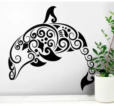 Autocolante peixes arte de golfinho estilizada - TenStickers