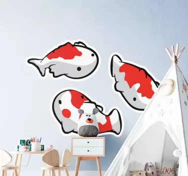 Autocolante peixes koi vibrantes - TenStickers