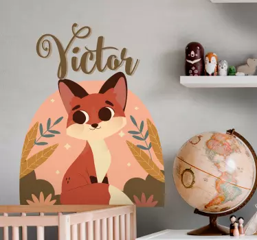 Autocolante para bebé personagem raposa amigável - TenStickers