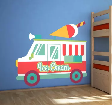 Autocolante personalizado carrinha de gelados - TenStickers