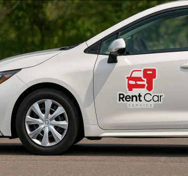 Autocolante personalizável logo simples de aluguel de carro - TenStickers