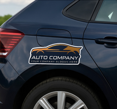 Autocolante personalizável placa de empresa dourada - TenStickers