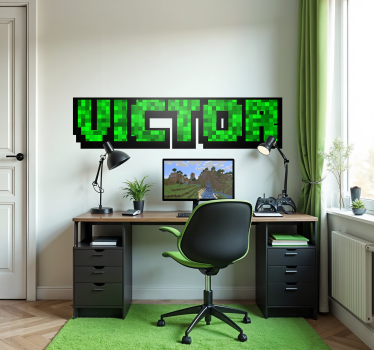 Autocolante personalizável quadrados de jogo verdes - TenStickers