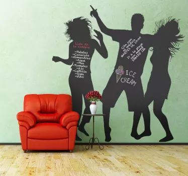 Autocolante pessoas a dançar em quadro preto - TenStickers