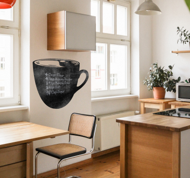 Autocolante decorativo quadro preto taza de café - TenStickers