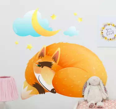 Autocolante raposa adormecida e fofinha - TenStickers