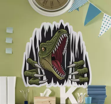 Autocolante rosto de dinossauro rugindo - TenStickers
