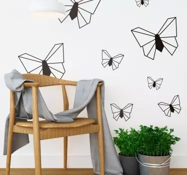 Autocolantes para quarto infantil borboletas origami - TenStickers
