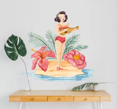 Autocolantes para quarto infantil havaiana com flores - TenStickers