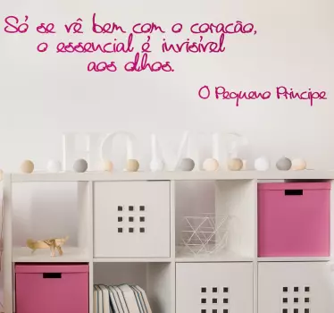 Autocolante texto coração pequeno principe - TenStickers