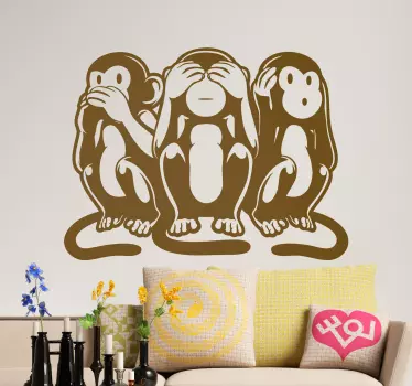 Autocolante três macacos em arranjo - TenStickers