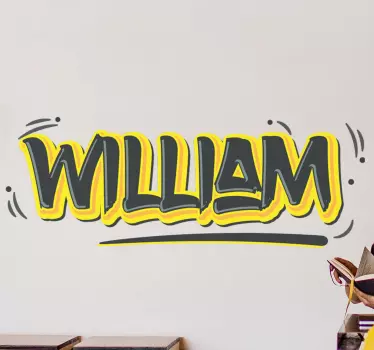 Autocolante urbano Nome personalizado grafite amarelo - TenStickers