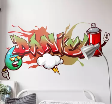 Autocolante urbano Personagens de graffiti spraycan - TenStickers