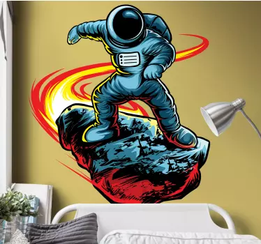 Autocolante videojogos surfando no espaço - TenStickers