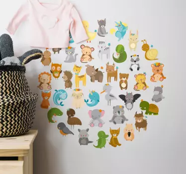 Autocolantes decorativos de animais diversos animais do zoo - TenStickers