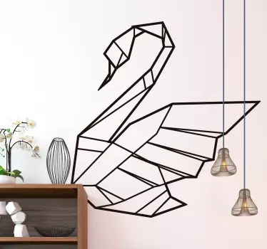 Autocolantes decorativos de pássaros e aves cisne em origami - TenStickers