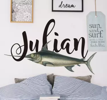 Autocolantes animais Espadarte com nome - TenStickers