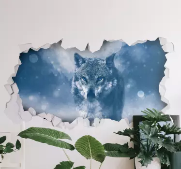 Autocolantes animais Lobo na neve - TenStickers