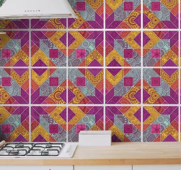 Autocolantes azulejos decorativos Mosaico paisley - TenStickers