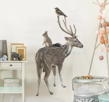 Autocolantes com animais selvagens Animais realistas com veados - TenStickers