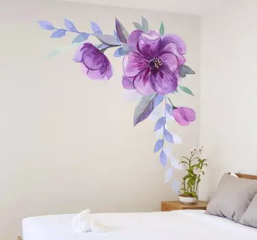 Autocolantes com padrões florais Flor de primavera cor de água - TenStickers
