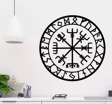 Autocolantes com padrões lineares Bússola viking - TenStickers