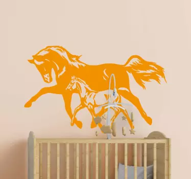 Autocolantes de animais diversos 2 cavalos caminhando - TenStickers