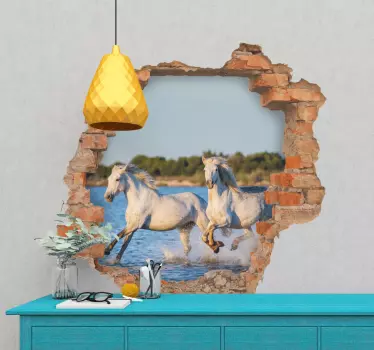 Autocolantes de animais diversos Cavalos de corrida 3d - TenStickers