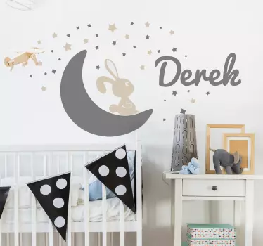 Autocolantes de animais diversos Coelho boa noite lua - TenStickers