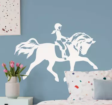 Autocolantes de animais diversos Garota andando a cavalo - TenStickers