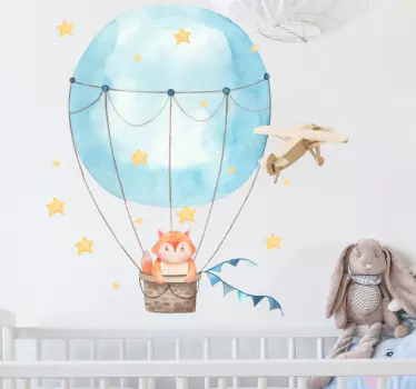 Autocolantes de animais diversos Raposa com estrelas e balão de a - TenStickers