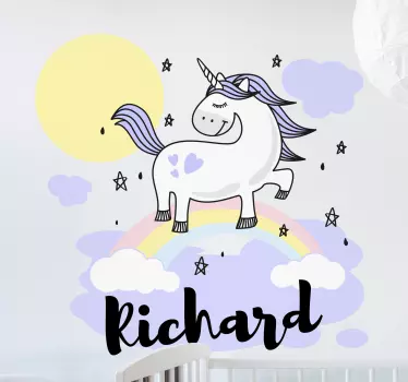 Autocolantes de animais diversos Sol, unicórnio e arco-íris perso - TenStickers