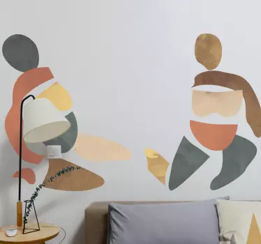 Autocolantes de arte Figuras abstratas tonalidade outonal - TenStickers